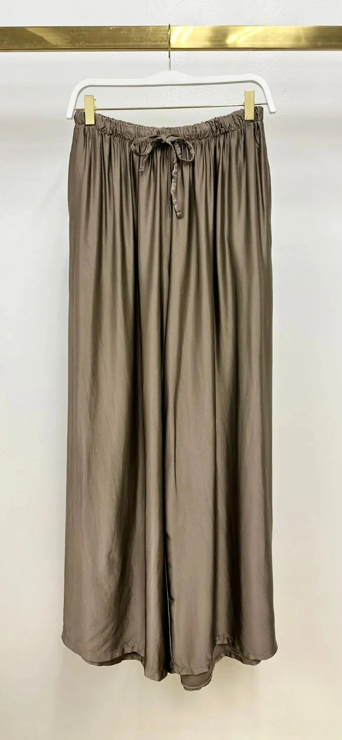 MILIO MILANO SILKY WIDE LEG PANT MOCHA 