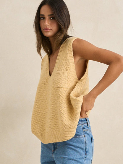 RHYTHM ARCHER KNIT VEST SAND