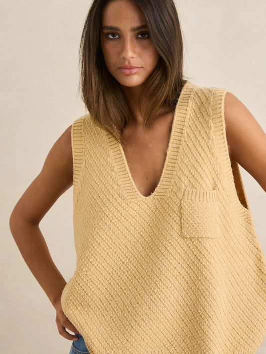 RHYTHM ARCHER KNIT VEST SAND
