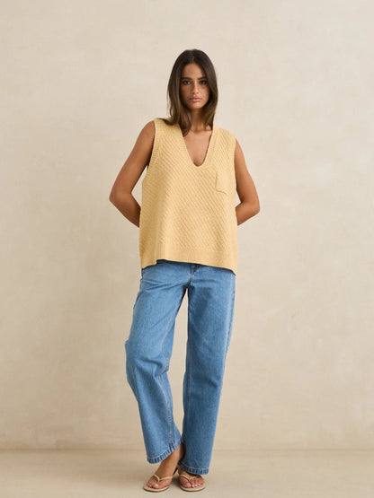 RHYTHM ARCHER KNIT VEST SAND