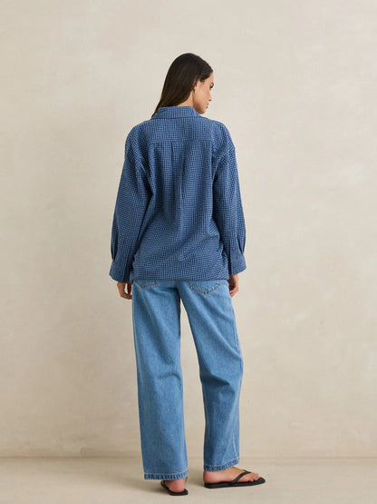 RHYTHM SERENE OVERSIZED LONG
SLEEVE SHIRT INDIGO