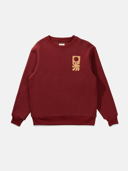RHYTHM EMBROIDERED FLEECE CREW MULBERRY