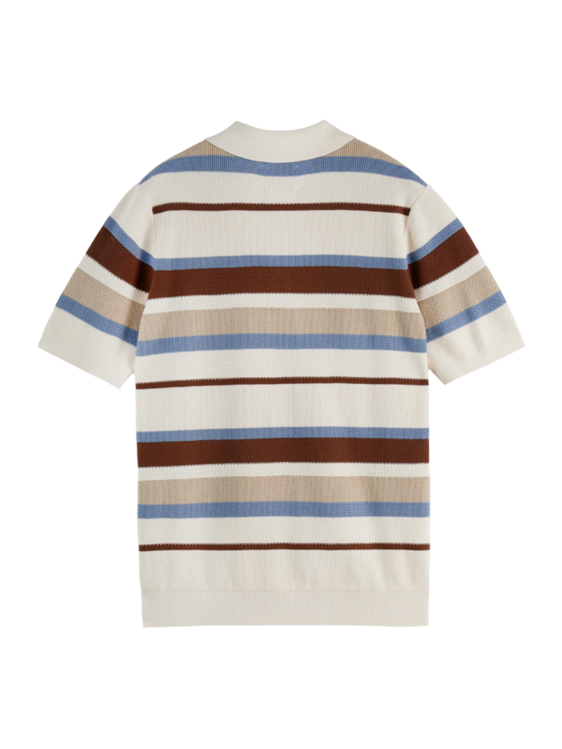 S&S REGULAR FIT KNIT STRIPED POLO PLAZA TAUPE 