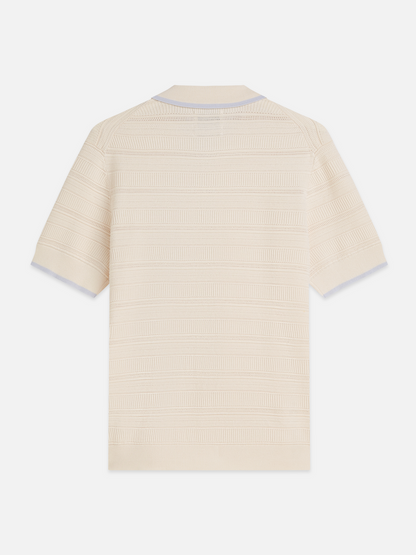 S&S STRUCTURED KNIT REGULAR FIT POLO EGGNOG