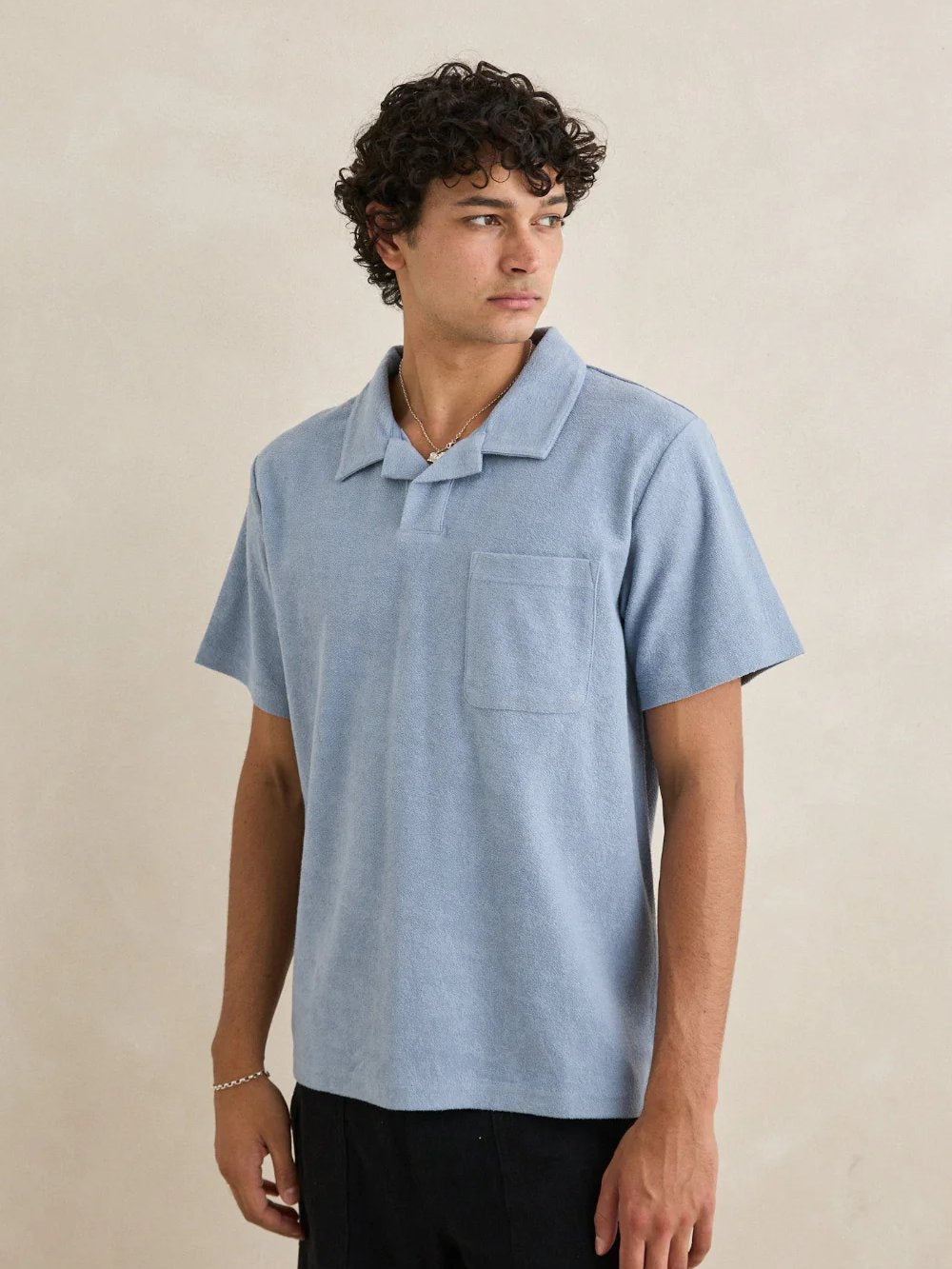 RHYTHM VINTAGE TERRY POLO BLUE