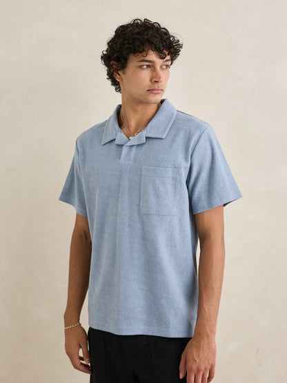 RHYTHM VINTAGE TERRY POLO BLUE