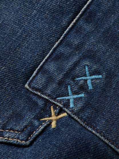 S&S THE ZEE STRAIGHT JEANS PAINT IT BLAUW 