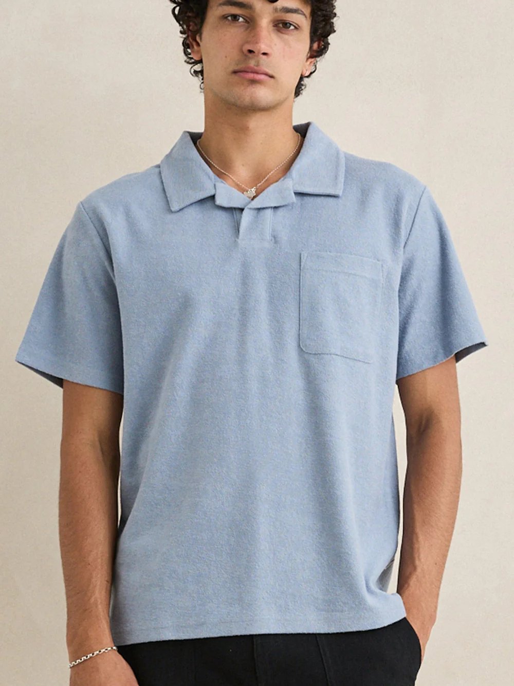 RHYTHM VINTAGE TERRY POLO BLUE 