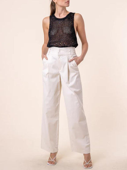 LINE & DOT JO DOUBLE BAND PANT TAUPE
