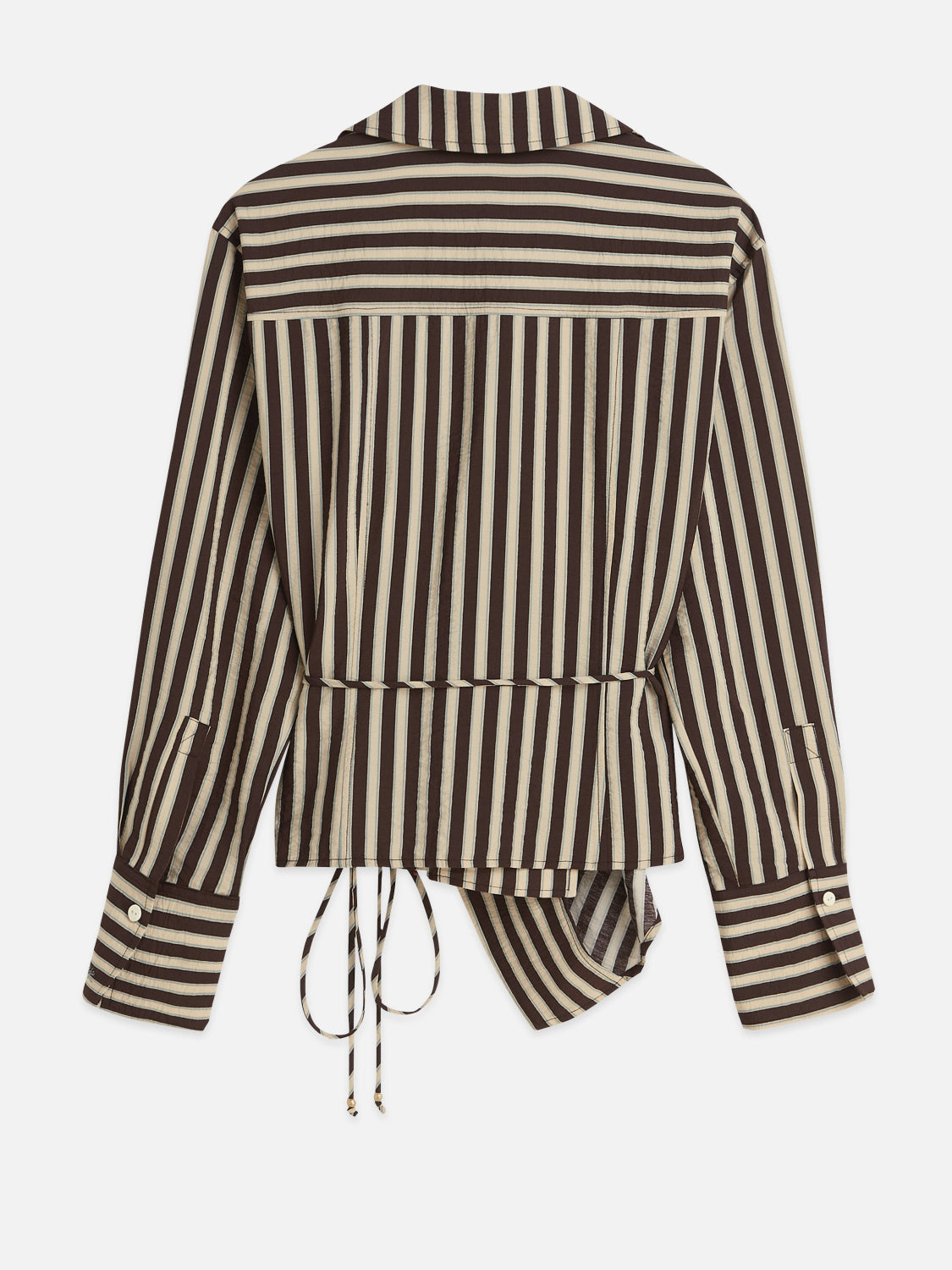 S&S STRIPED WRAP SHIRT BITTER CHOCOLATE STRIPE 