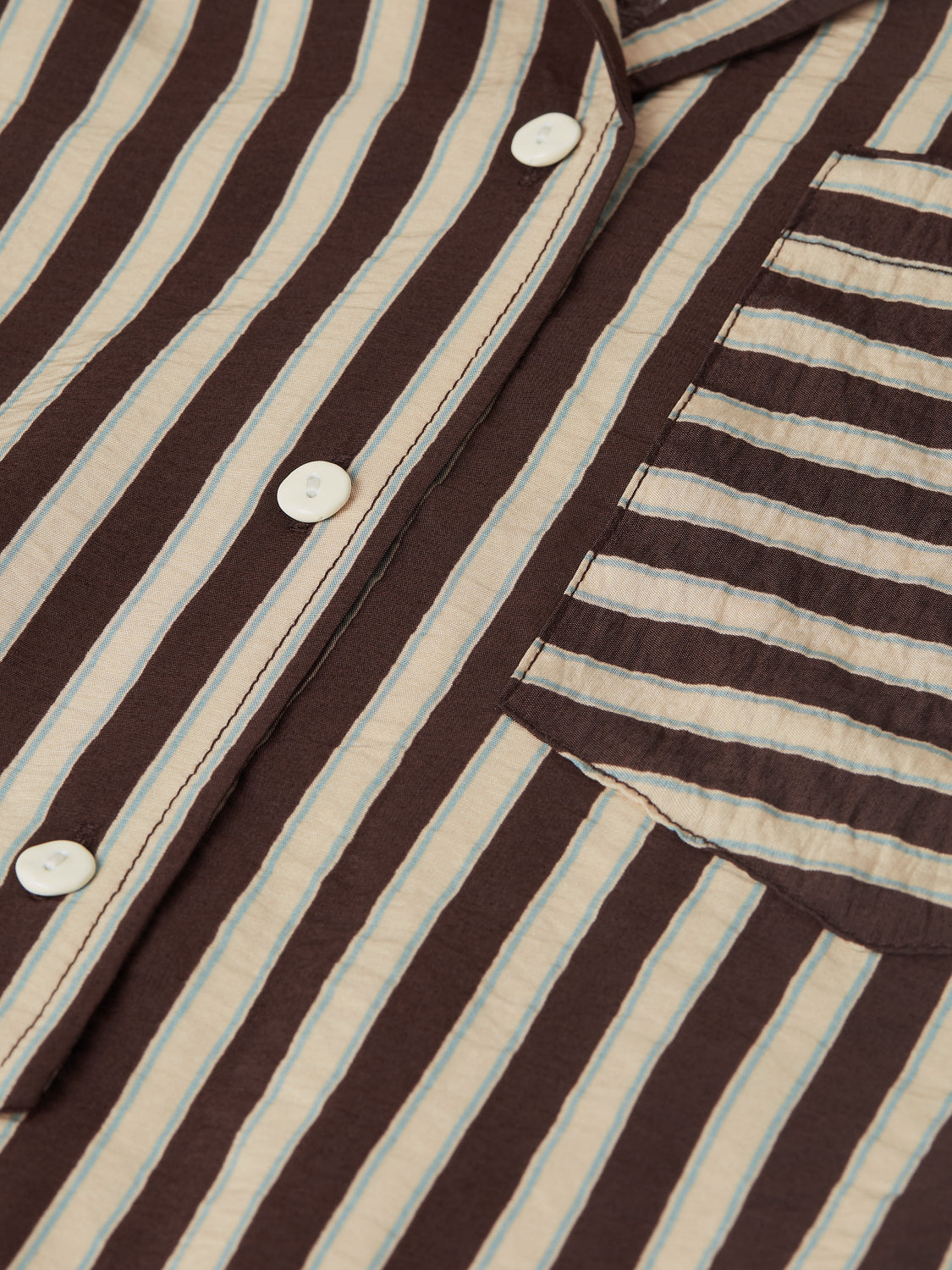 S&S STRIPED WRAP SHIRT BITTER CHOCOLATE STRIPE 