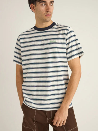 RHYTHM EVERYDAY STRIPE T-SHIRT V WHITE