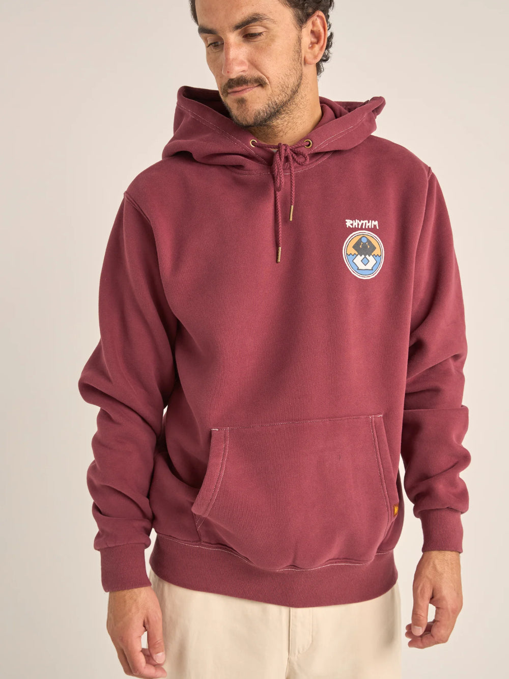 RHYTHM CHANNEL FLEECE HOOD MERLOT