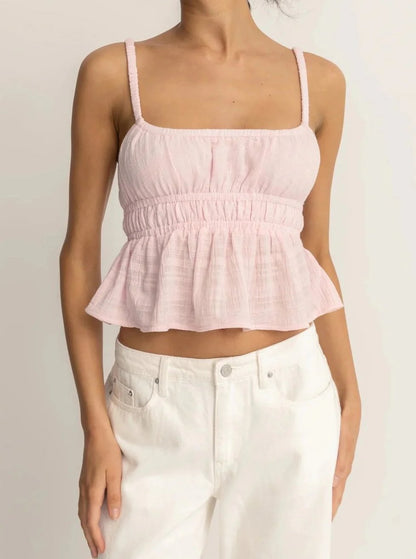 RHYTHM BABYDOLL TANK PINK