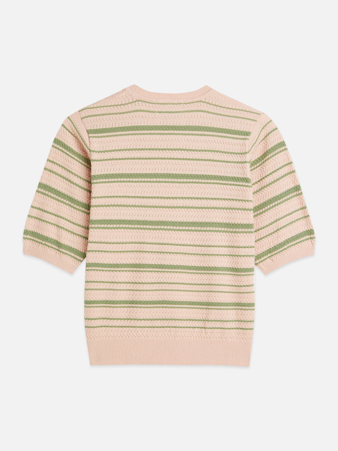 S&S TEXTURED STRIPE KNITTED TEE DUSTY ROSE STRIPE 