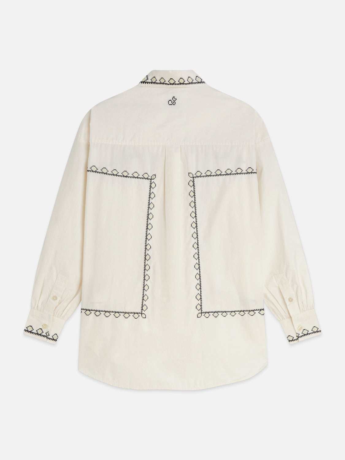 S&S EMBROIDERED OVERSIZED FIT SHIRT EGGNOG