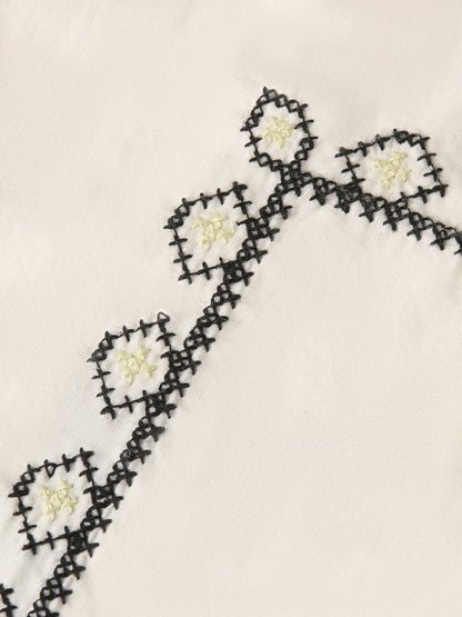 S&S EMBROIDERED OVERSIZED FIT SHIRT EGGNOG