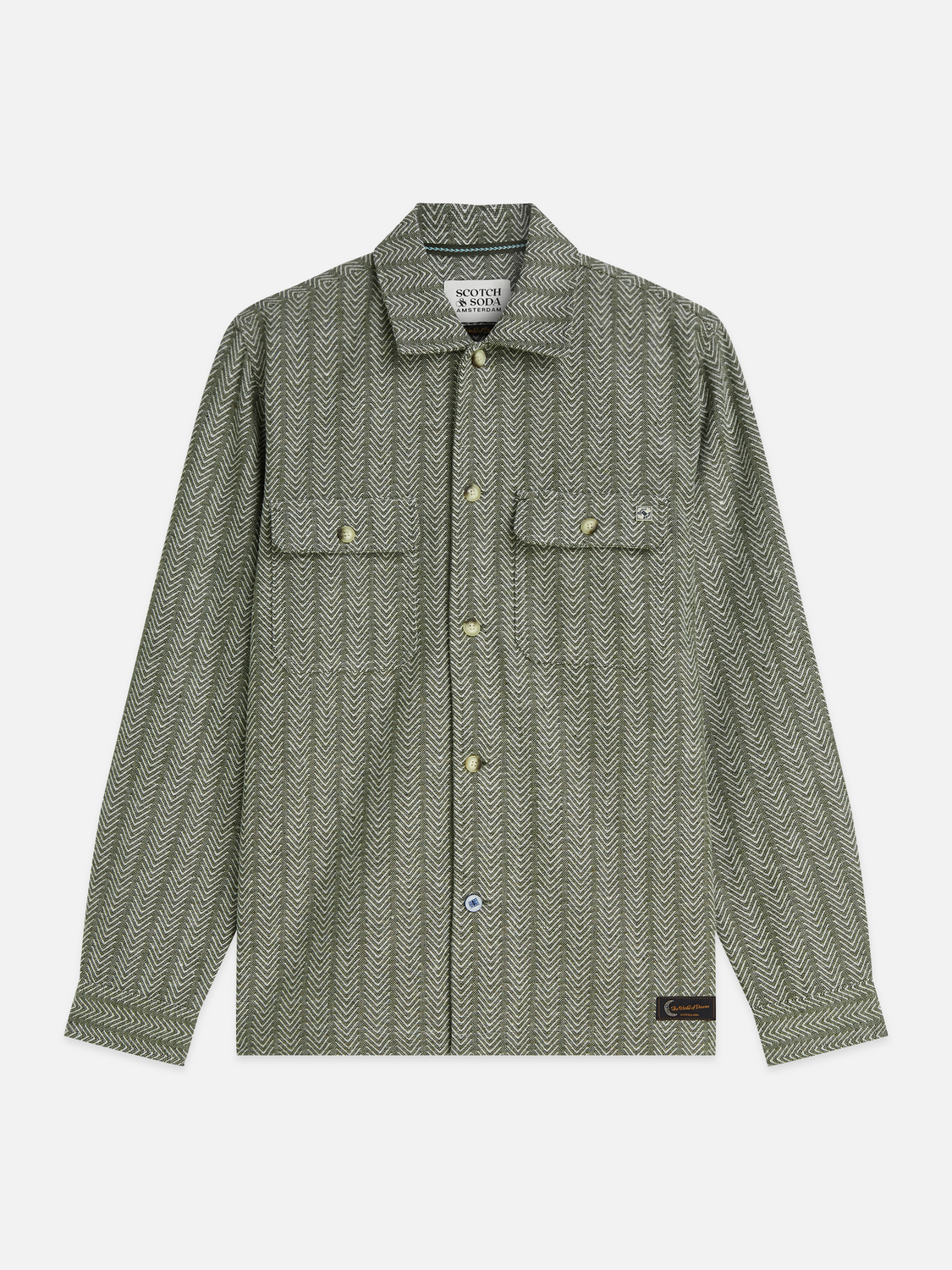 S&S JACQUARD RELAXED FIT SHIRT DARK FOREST 