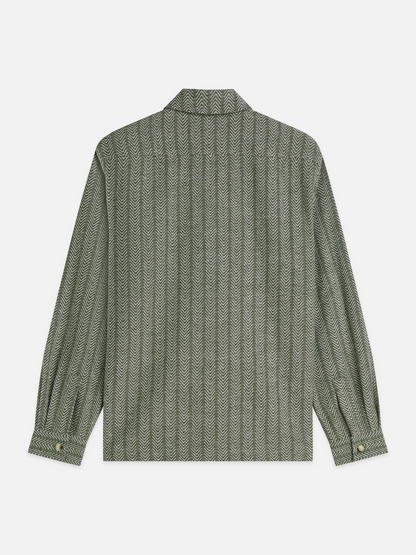 S&S JACQUARD RELAXED FIT SHIRT DARK FOREST 
