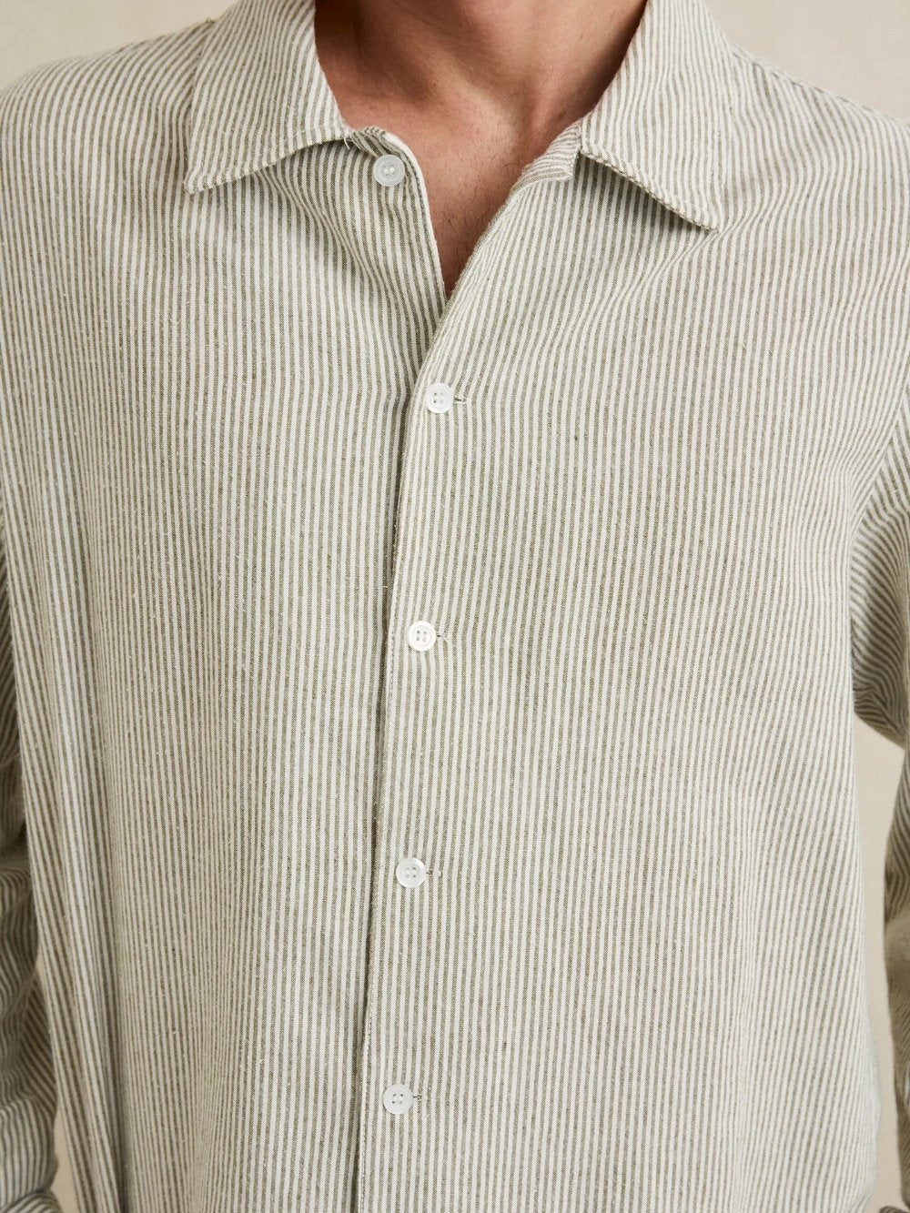 RHYTHM BANK STRIPE SHIRT OLIVE 