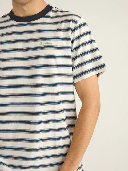RHYTHM EVERYDAY STRIPE T-SHIRT V WHITE