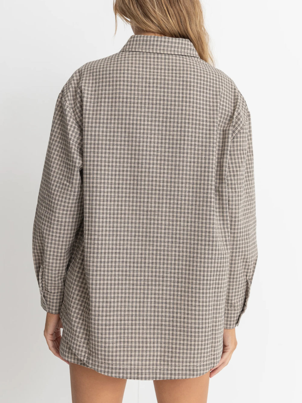 RHYTHM SANDY CHECK OVERSIZED SHIRT NATURAL