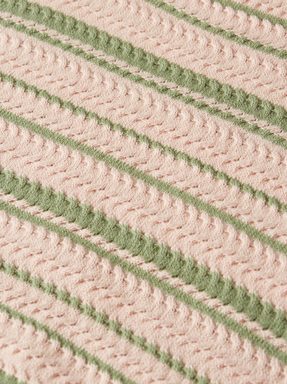 S&S TEXTURED STRIPE KNITTED TEE DUSTY ROSE STRIPE 