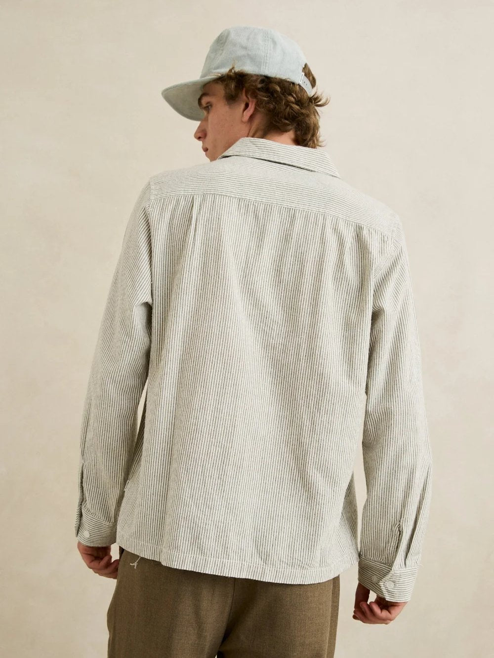 RHYTHM BANK STRIPE SHIRT OLIVE 