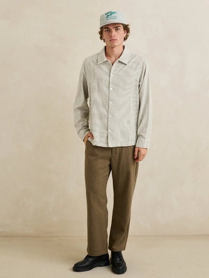 RHYTHM BANK STRIPE SHIRT OLIVE 