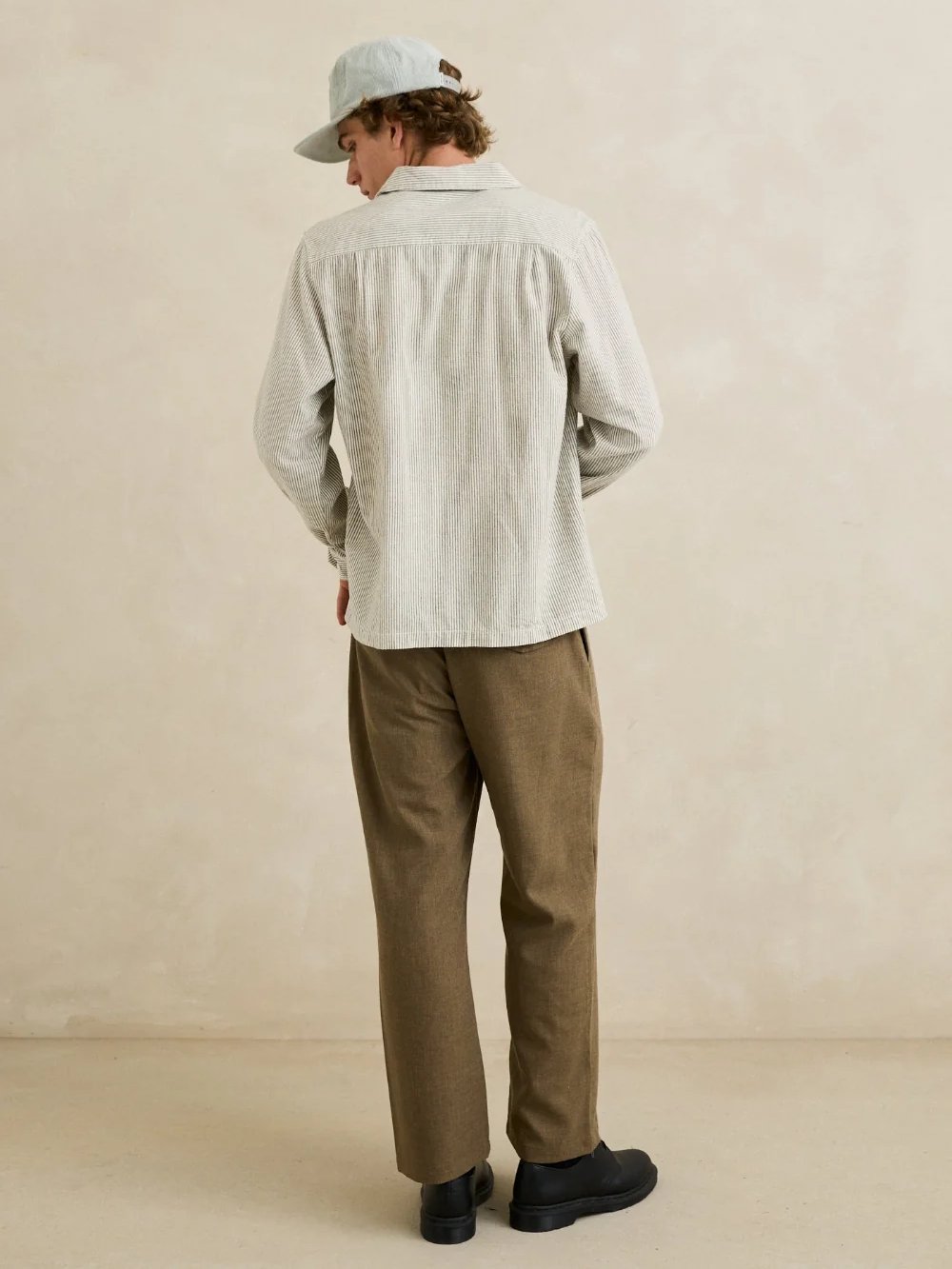 RHYTHM BANK STRIPE SHIRT OLIVE 