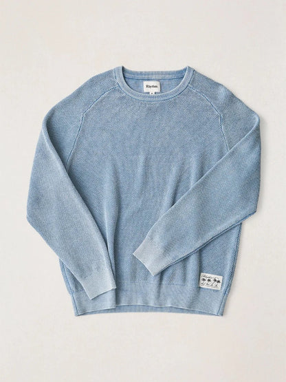ROARK POLU CREW KNIT WASHED BLUE