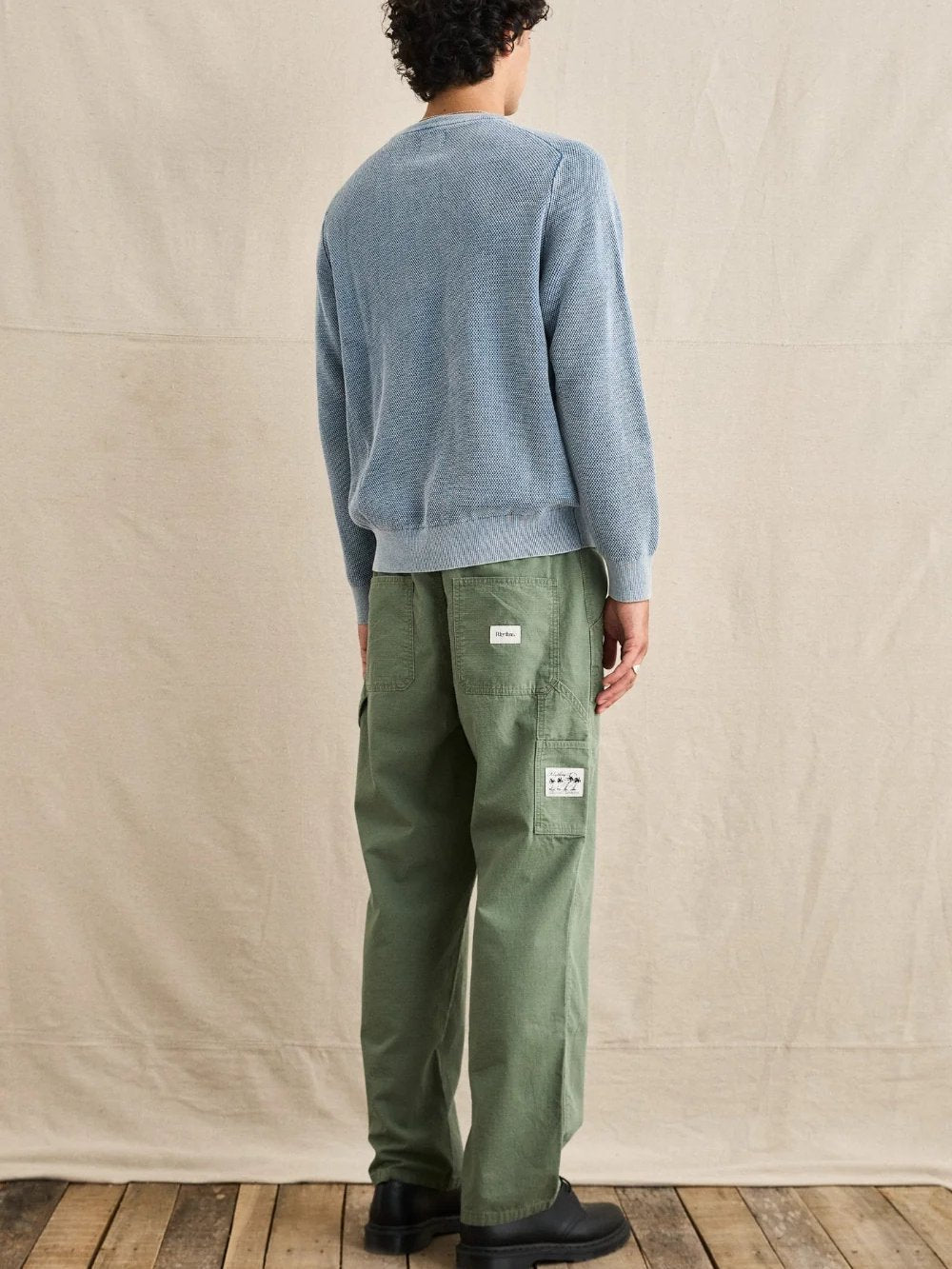 ROARK POLU CREW KNIT WASHED BLUE