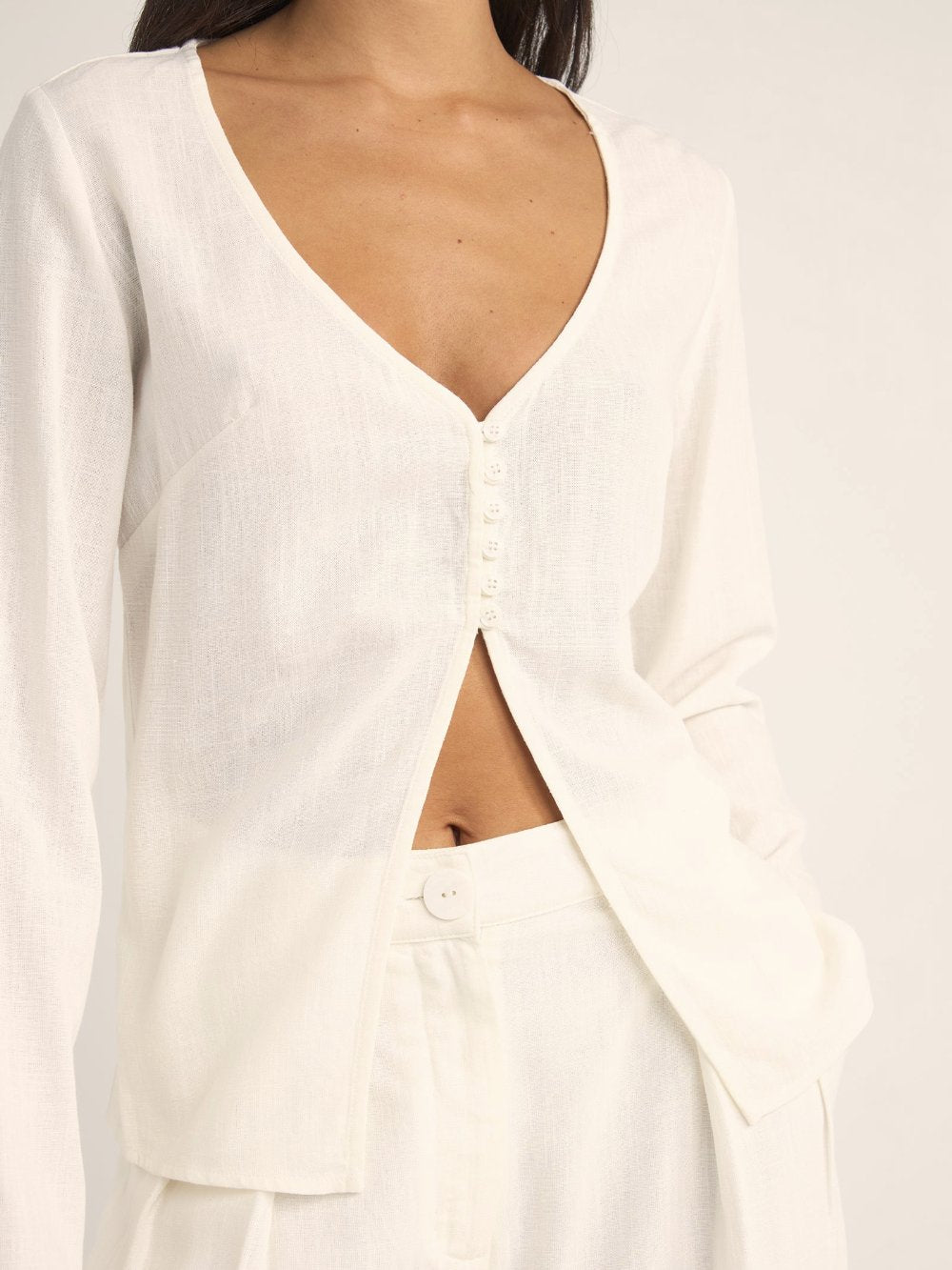 RHYTHM KAYLA L/S BLOUSE WHITE