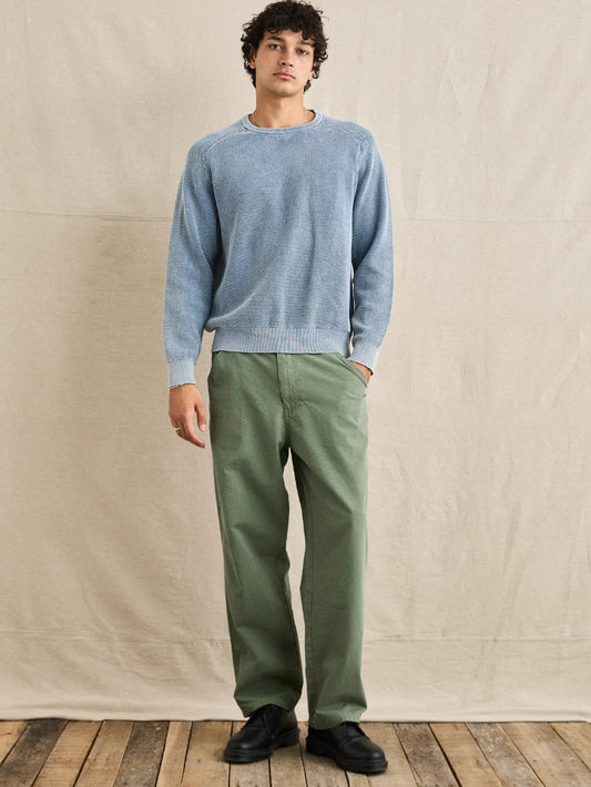 ROARK POLU CREW KNIT WASHED BLUE 