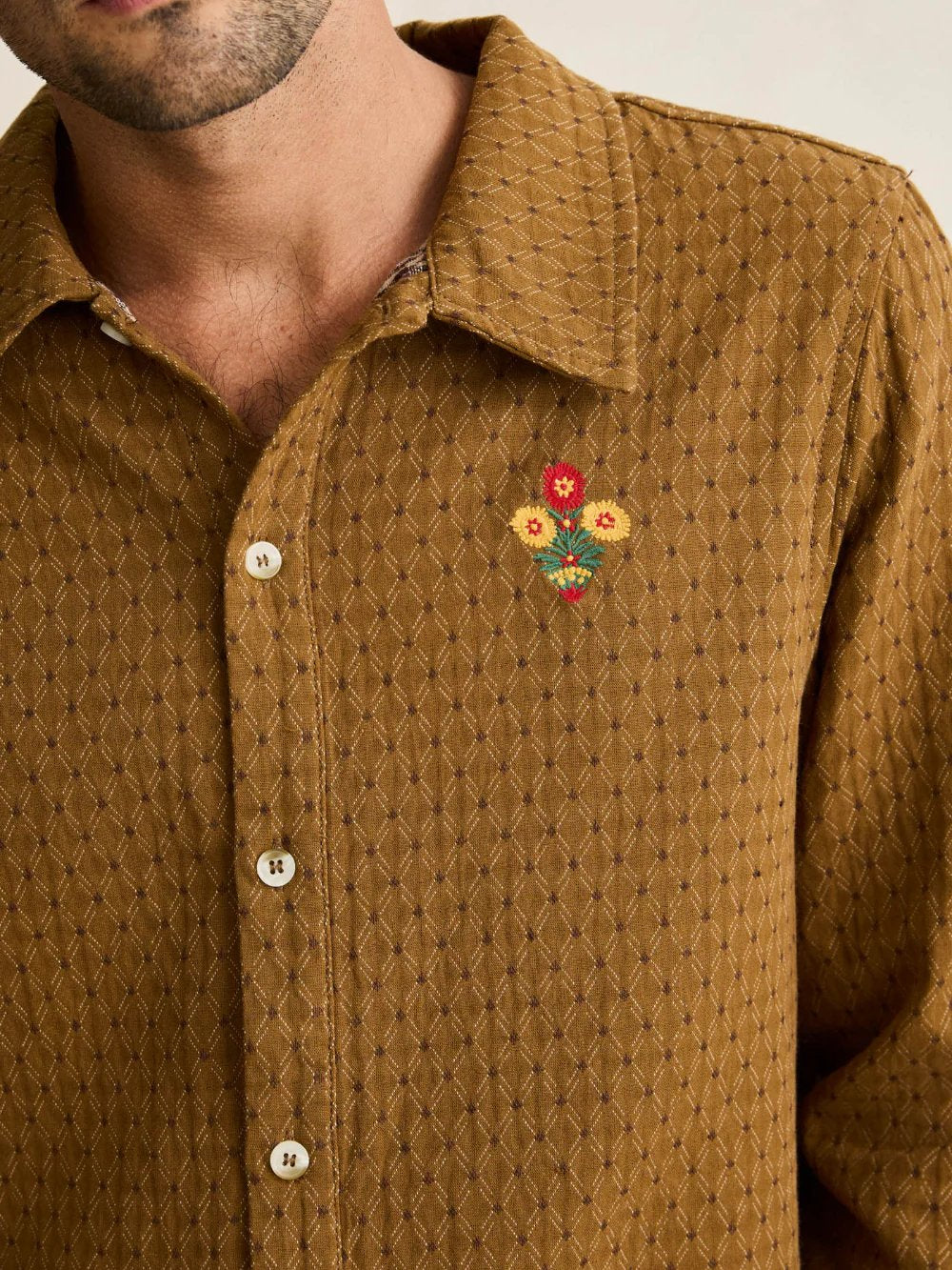 RHYTHM TYLER LONG SLEEVE SHIRT TOBACCO 