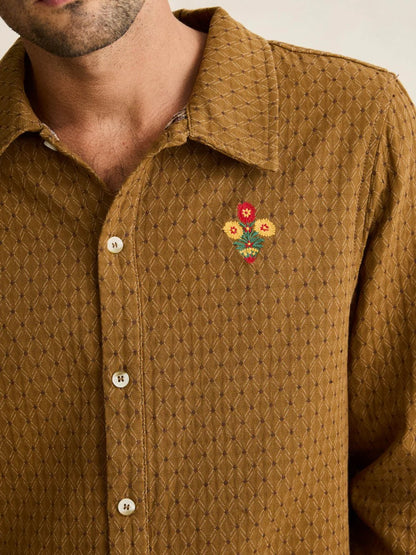 RHYTHM TYLER LONG SLEEVE SHIRT TOBACCO 
