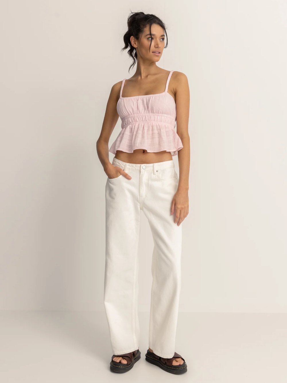 RHYTHM LULA LOW RISE PANT CREAM