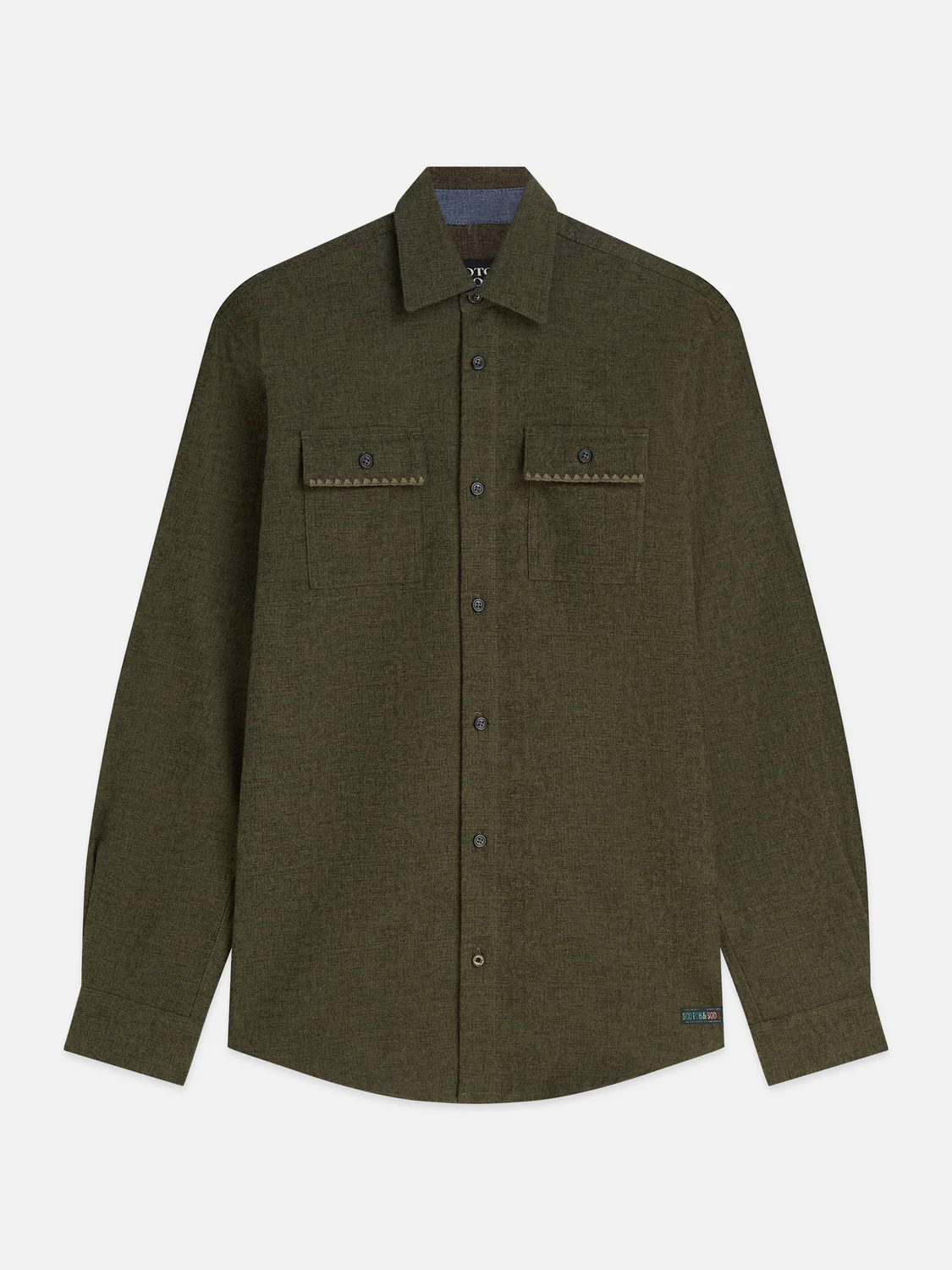S&S MELANGE REGULAR FIT SHIRT FOREST NIGHT 
