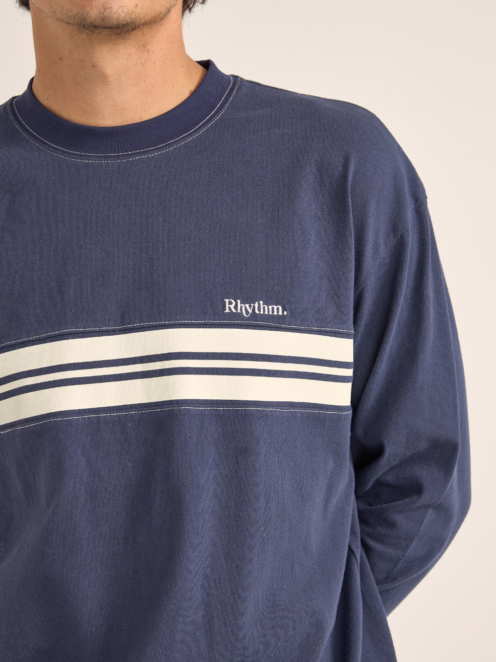 RHYTHM VINTAGE PANEL LS T-SHIRT NAVY