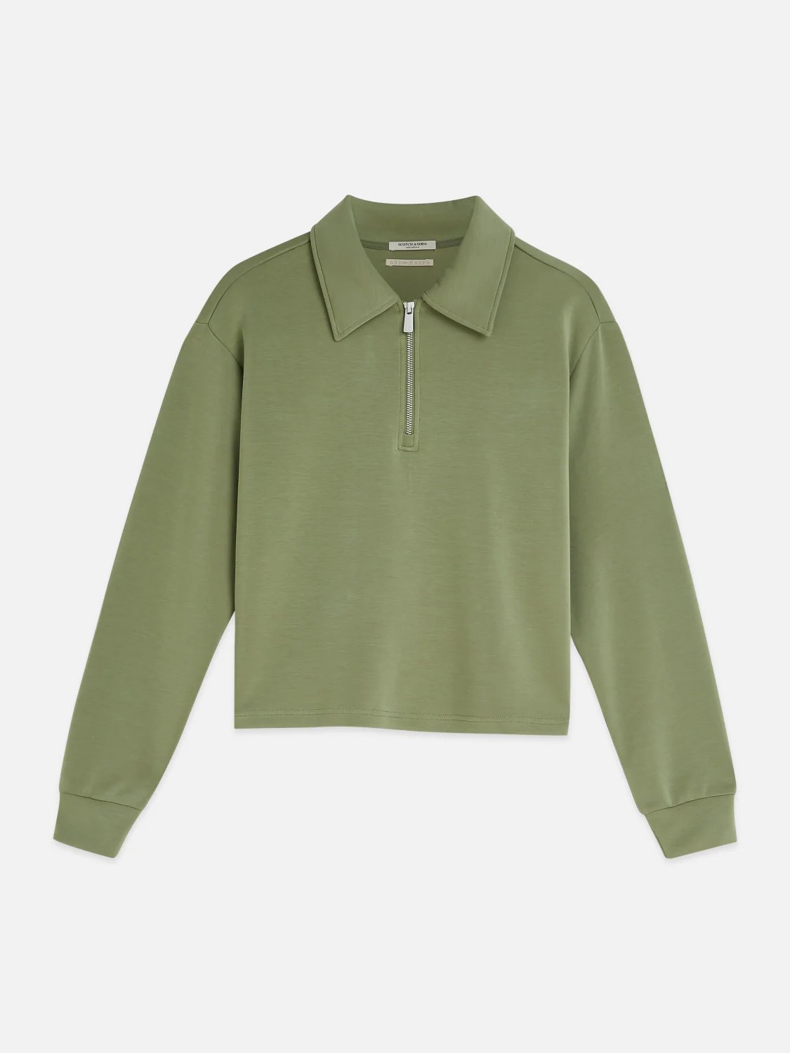 S&S QUARTER ZIP TENCEL SWEATSHIRT OIL GREEN 