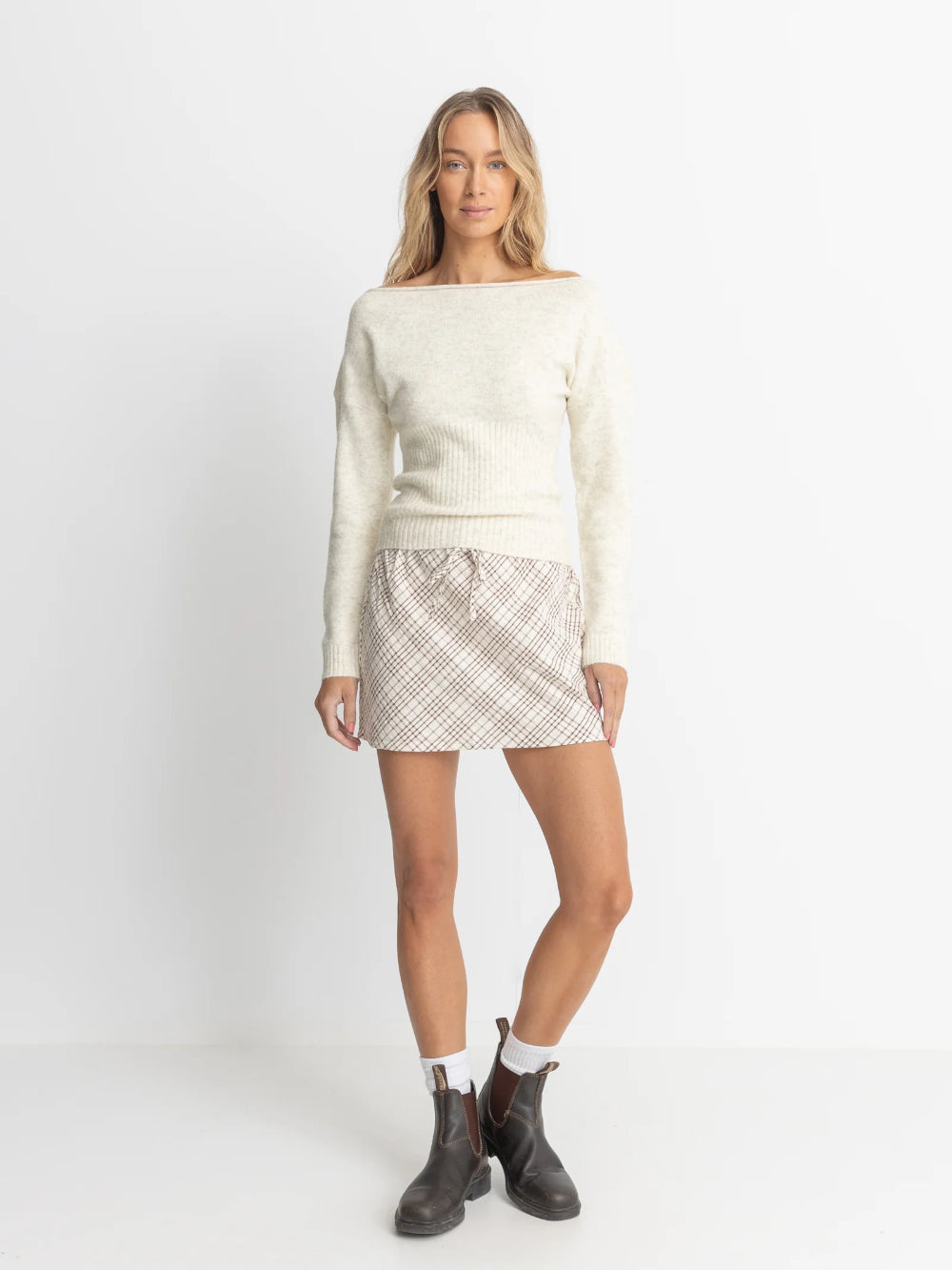 RHYTHM CHLOE KNIT SWEATER CREAM 