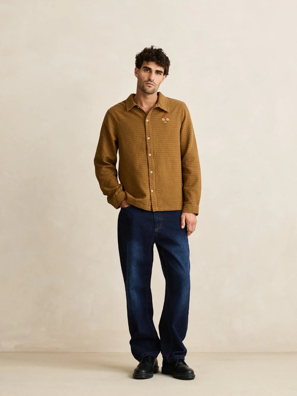 RHYTHM TYLER LONG SLEEVE SHIRT TOBACCO 