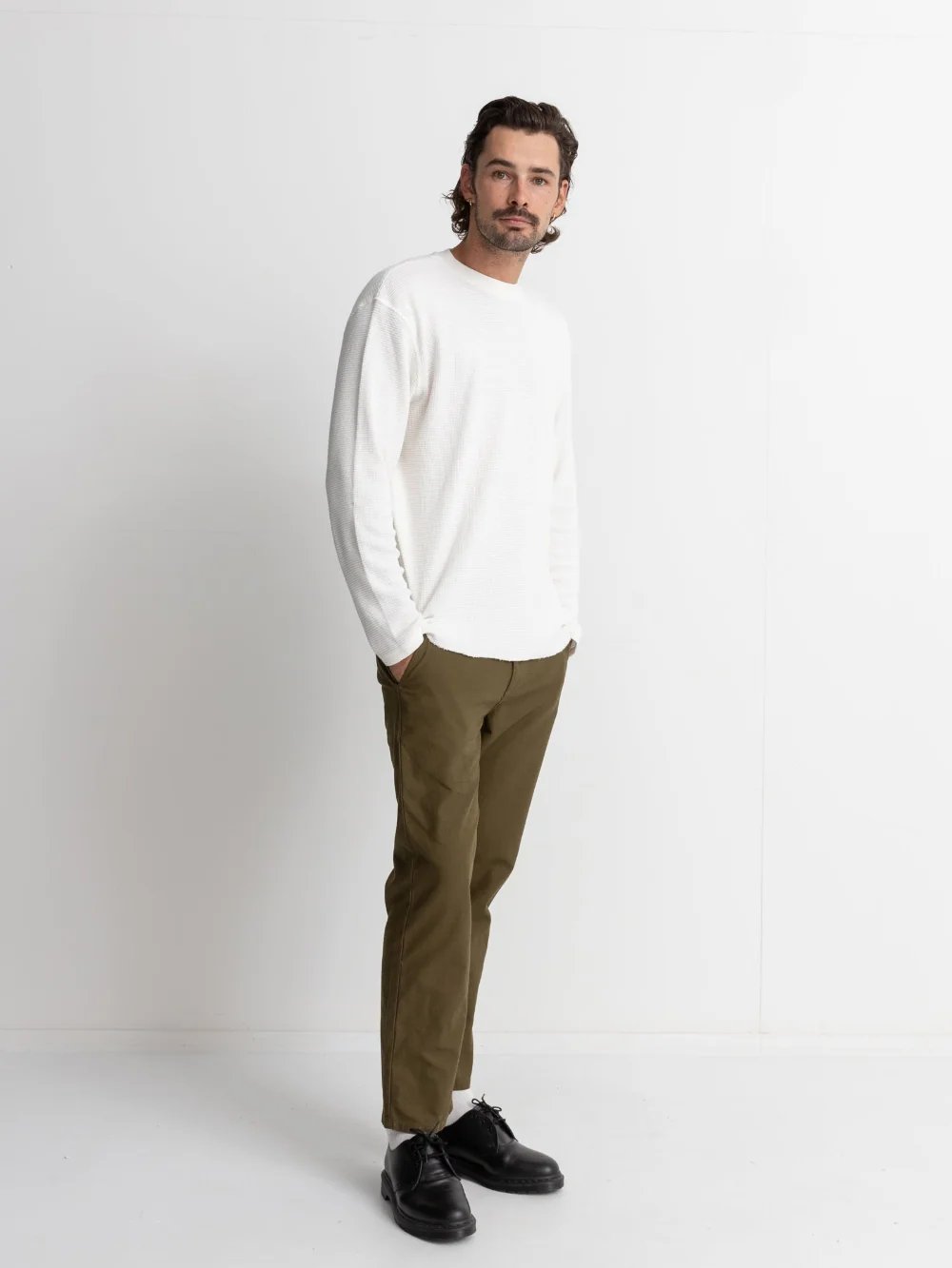 RHYTHM CLASSIC WAFFLE KNIT WHITE 
