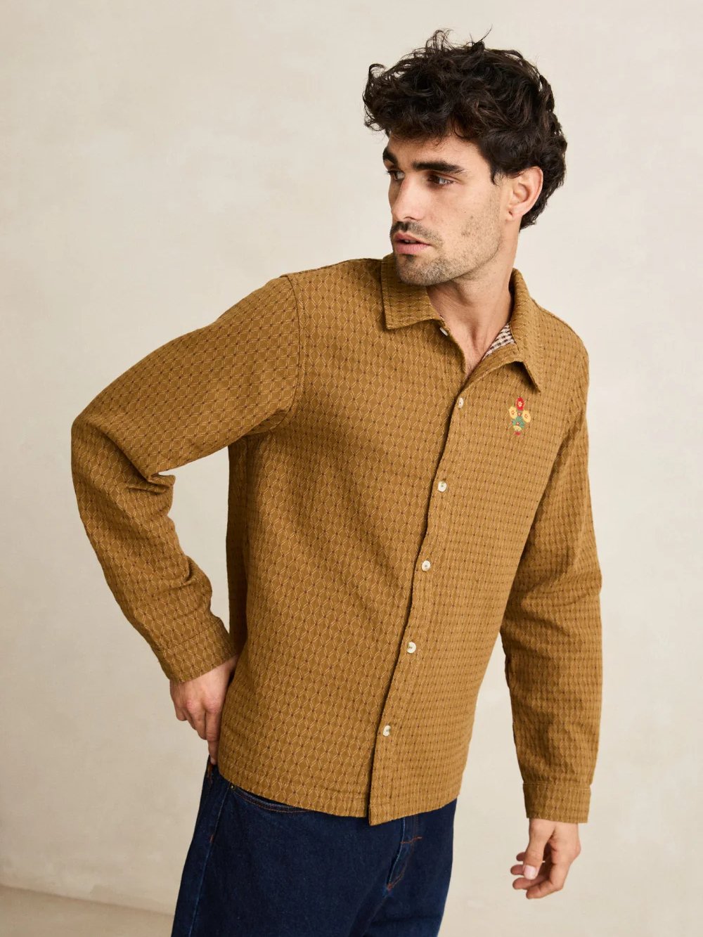 RHYTHM TYLER LONG SLEEVE SHIRT TOBACCO 