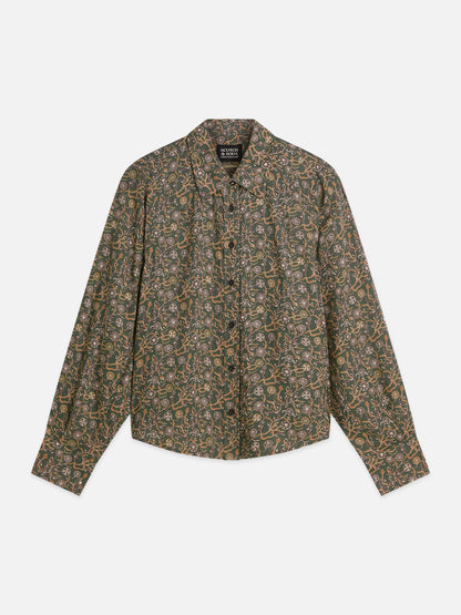 S&S PRINTED RELAXED FIT SHIRT SURREAL FLOWER THYME 