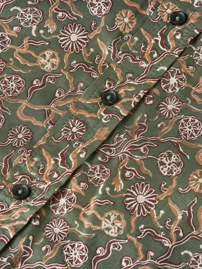 S&S PRINTED RELAXED FIT SHIRT SURREAL FLOWER THYME 