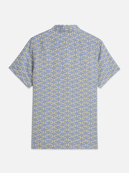S&S PRINTED LINEN REGULAR FIT SHORT SLEEVE SHIRT CACTUS STRIPE