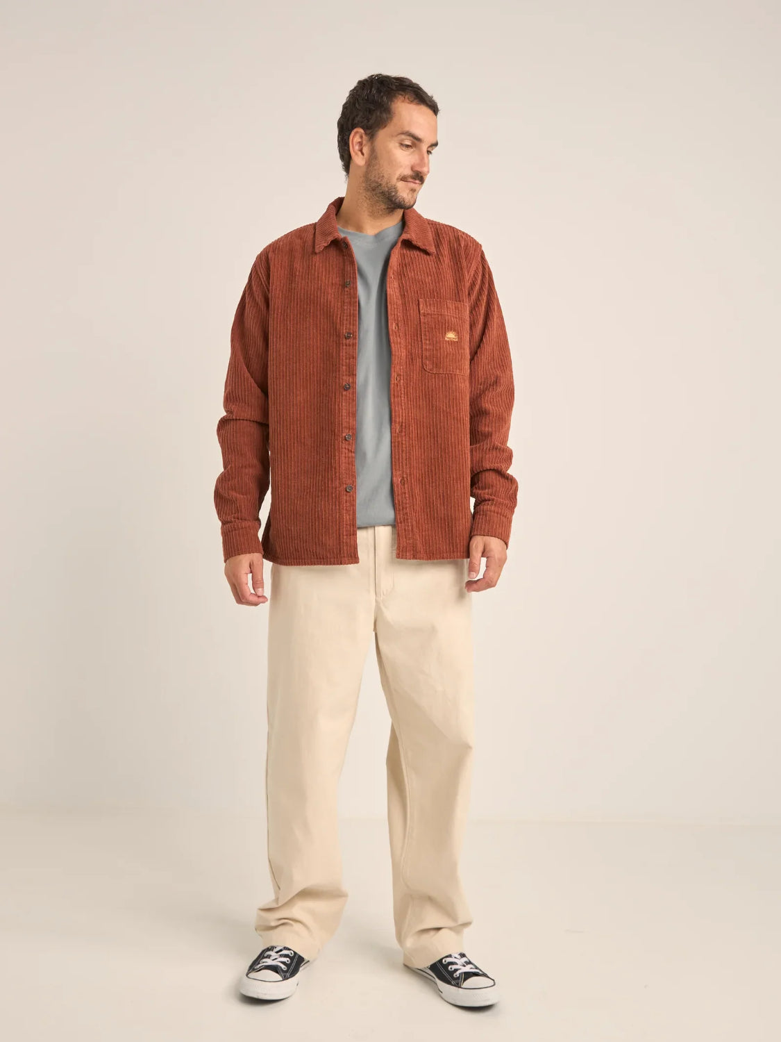 RHYTHM CORD LS SHIRT RUST