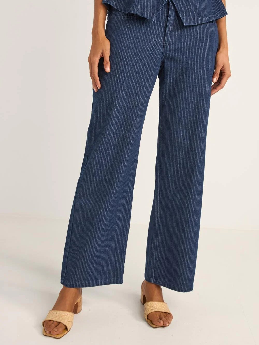RHYTHM PINSTRIPE MID-RISE PANT INDIGO
