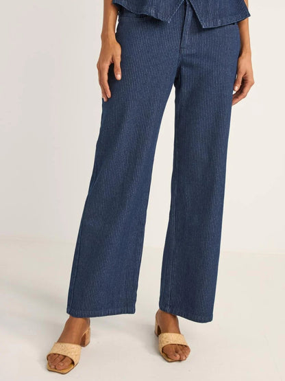 RHYTHM PINSTRIPE MID-RISE PANT INDIGO